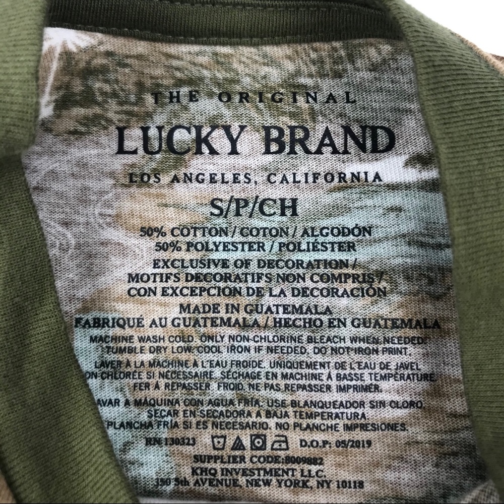 LUCKY BRAND Camouflage V-Neck Tee Skateboard Bears - Picture 7 of 10